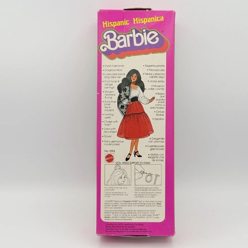 Vintage 1979 Hispanic Barbie Fashion Doll Mattel No 1292 12in In Box Taiwan